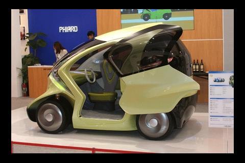 The three-seater electric P70t Conch has been inspired by a golf cart